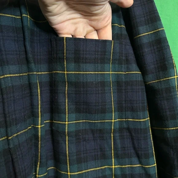 BALENCIAGA slouch shoulder plaid flannel jacket